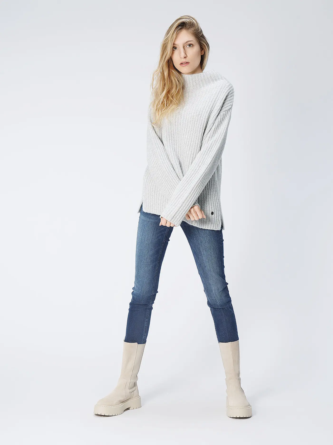 BETTER RICH | Stehkragenpullover BRIDGE | grau